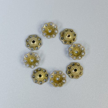 Bronze-colored bead caps, 8×1 mm, hole diameter 1 mm, packaging 54 pcs
