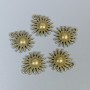 Sun Pendant Findings, Bronze-Colored Metal, Size 17x15x2.5 mm, Hole Diameter 1 mm, Packaging 14 pcs