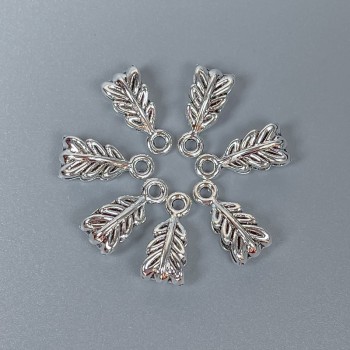 Silver-colored bail, size 14×7×5 mm, holes diameters about 2.5 mm and 1.8 mm, packaging 22 pcs