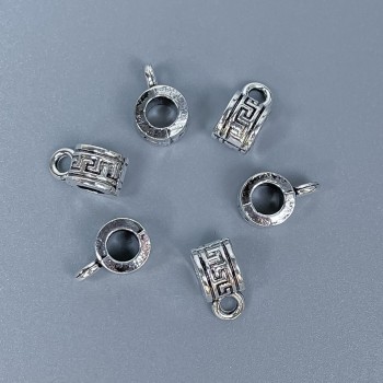 Silver-colored bail for jewelry, 10×5×6 mm