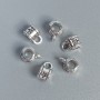 Bead bail, silver-colored metal, size 8×5×6 mm ±, holes 3 mm and 2 mm ±, packaging 20 g (~54 pcs)