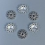 Bead caps in silver metal color, diameter 11.5×1 mm, hole diameter 1.5 mm, packaging 32 pcs