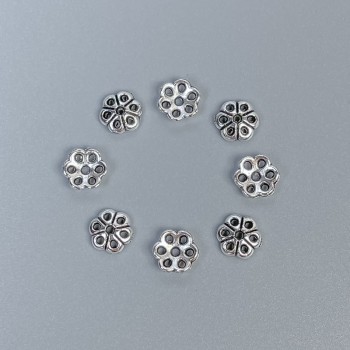 Bead Caps for Beads - Silver Color, 6x1 mm diameter, hole approx. 1 mm, packaging 80 pcs
