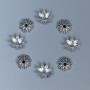 Bead Cap Findings, Silver Metal Color, Diameter 8×0.5 mm, Hole Diameter 1.8 mm, Packaging 20 g (approx. 155 pcs)