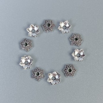 Findings, bead cap for beads, diameter 6x1mm +/- color - silver 20 g +/- 150 pcs