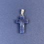 Azurite Natural Stone Cross Pendant 20×14×5×28mm+
