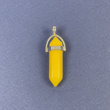 Hexagonal pendant with crystal sphere 'Citrine' (toned stone) 8x31x41mm+