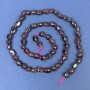 Garnet Beads on Thread, Faceted, Diameter 5–7×5 mm, Length 40 cm +