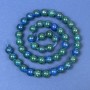 Azurite beads on thread, smooth spheres, diameter 8.5 mm, length 37 cm