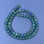 Azurite beads on fishing line, smooth round beads, diameter 7 mm ±, length 38 cm +