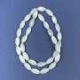 Grain-shaped Mother-of-Pearl Beads on Beading Thread, 12x6 mm, 38 cm length