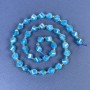 Faceted Apatite Beads Diamond-Shaped 8x7 mm ± with Seed Beads on Thread, Length 38 cm+