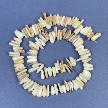 Agate chip beads 14x3-5mm on thread, length 41 cm+