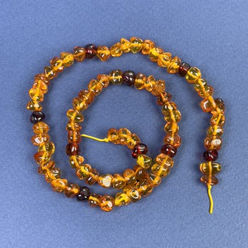 Amber Beads Barrel 6x4 mm on Thread, Length 39 cm+