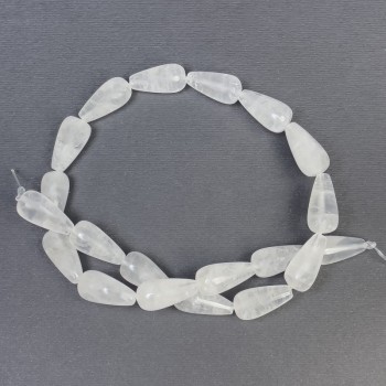 Rock Crystal Beads - Teardrop, Natural Stone, Diameter 19x10 mm ±, Hole Diameter 1 mm ±, Length 42 cm ±