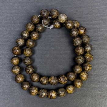 Bronzite Beads, Natural Stone, Smooth Round Beads, 8.5 mm diameter ±, 1.5 mm hole diameter ±, 38 cm length ±