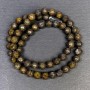 Bronzite beads, natural stone, smooth spheres, diameter 6.5 mm, hole diameter 1.5 mm, length 38 cm