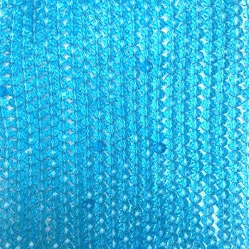 Blue Czech crystal beads on beading thread, transparent blue faceted rondelle, diameter 8x6 mm, length 40 cm +