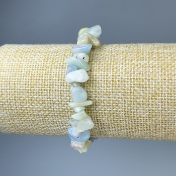 Morganite chip bracelet, 8-15 mm beads, 18 cm stretch