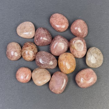 Natural Stone Strawberry Quartz Faceted Nuggets Without Holes 21x17mm (+/-) (per 100 g)