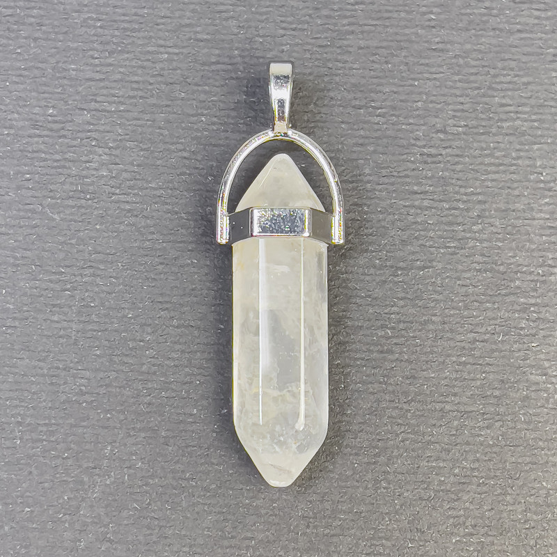 Rock crystal pendant, hexagonal prism, crystal ball, 8x31x41 mm+