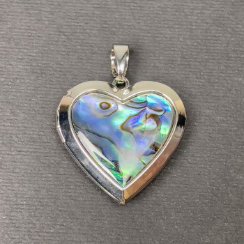 Halite Heart Pendant in Silver-Toned Metal, 29x28mm ± for Photo Storage