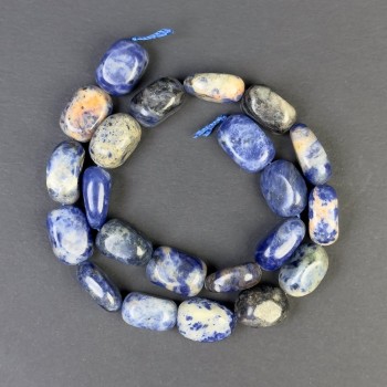 Faceted Sodalite Beads 17x11mm on Thread, Length 39 cm+