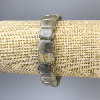 Clearance! Labradorite bracelet with rounded links, diameter 14×10 mm, length about 18 cm, stretch 