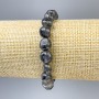 Labradorite Faceted Bead Bracelet, 10x9 mm diameter, 18 cm length, stretch
