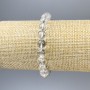 Elastic rock crystal bracelet with smooth beads, 8 mm diameter, 18 cm length