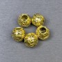 Bead insert findings, gold-tone metal color, diameter 9x10 mm ± hole, diameter 4.5 mm ± packaging 5 pcs