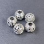 Bead-insert findings, silver-tone, size 9×10.5 mm, hole diameter about 4.5 mm, packaging 5 pcs