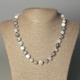 Agate Necklace 'Dragon Veins' Faceted Bead, diameter 10mm ±, length 45mm ±