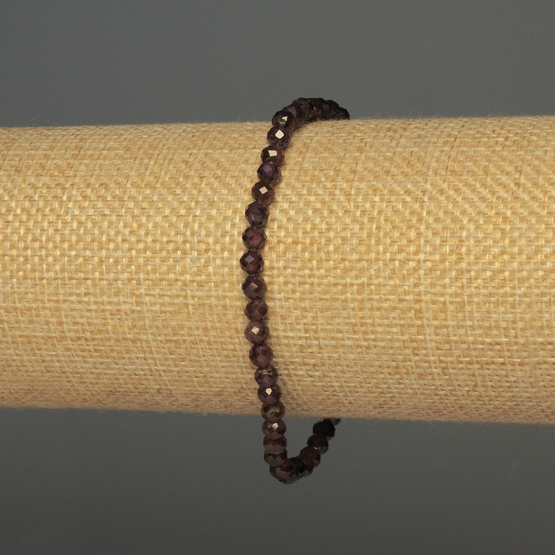 Bracelet Garnet faceted ball, diameter 4mm+-, length 18mm+- stretch