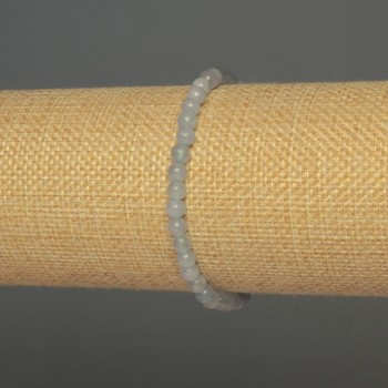 Aquamarine Bracelet with Smooth Beads, 4–5 mm, 18 cm length, Stretch