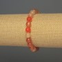 Carnelian Bracelet with Faceted Beads, 8 mm Diameter, 18 cm Length (Stretch)