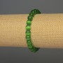 Green Cat's Eye Bracelet with Smooth Beads, 8 mm Diameter, 18 mm Length, Stretch