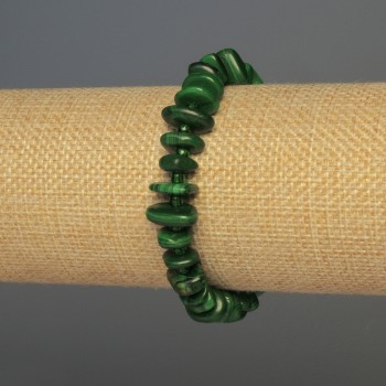 Malachite Chip Bracelet on Stretch Base