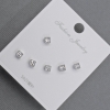 Stud Earrings 3.5 mm – Silver-toned Metal with White Crystals