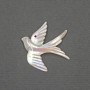 Swallow pendant with natural white mother-of-pearl 22x25x3 mm