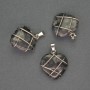 Pendant 'Heart' with Labradorite in Silver-Tone Wire Wrap, diameter 21×21 mm, length 27 mm
