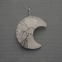 Moon Pendant with Rock Crystal in a Silver-Wrapped Setting, 35 mm diameter ±, 45 mm length ±