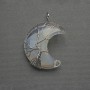 Moon Pendant made of Moonstone in a Silver Weave, diameter 35mm±, length 45mm±