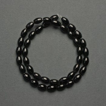 Agate seed beads, 9x6 mm on thread, length 39 cm+