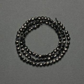 Tourmaline Beads, Faceted Coin 4mm, on a Thread, Length 40 cm