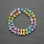 Cat's Eye Beads, Multicolored, Synthetic Stone, Smooth Round Beads, Diameter 8.5 mm, on Thread, Length 39 cm