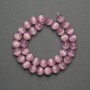 Pink Cat's Eye Beads, pink synthetic stone, smooth round beads, 10 mm diameter, on a thread, length 39 cm+