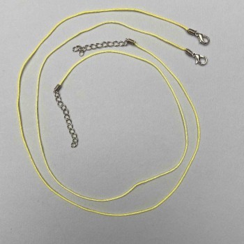 Yellow braided cord for necklace, 1mm diameter, 51-55 cm+