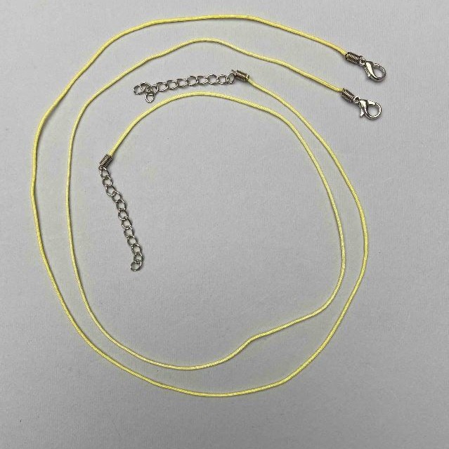 Yellow braided cord for necklace, 1mm diameter, 51-55 cm+