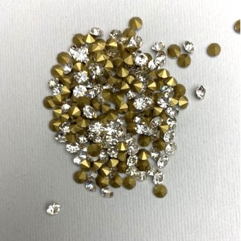 White rhinestones, 3.7 mm diameter, packaging 10 g (±)